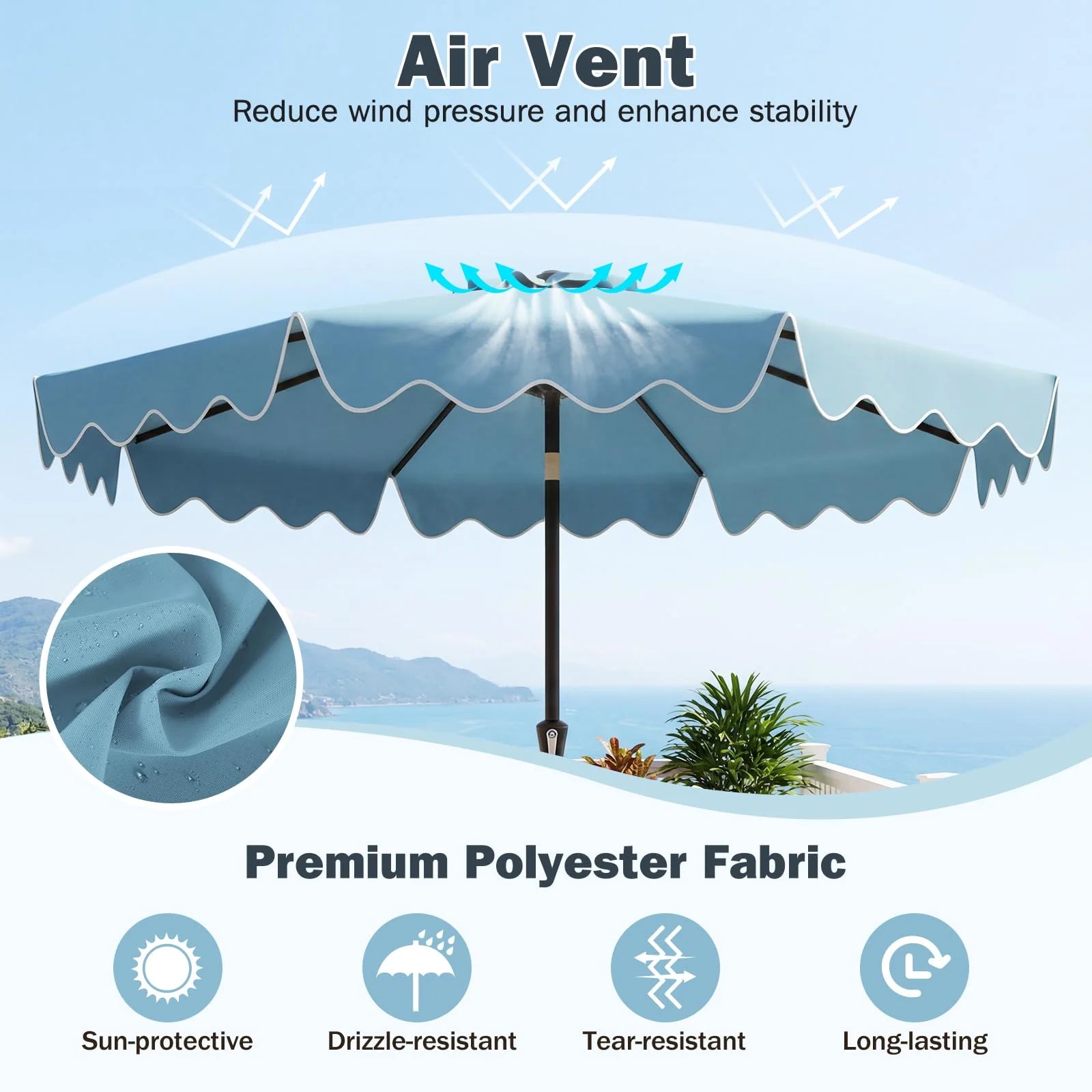 Tangkula 9 FT Patio Umbrella with Base Included