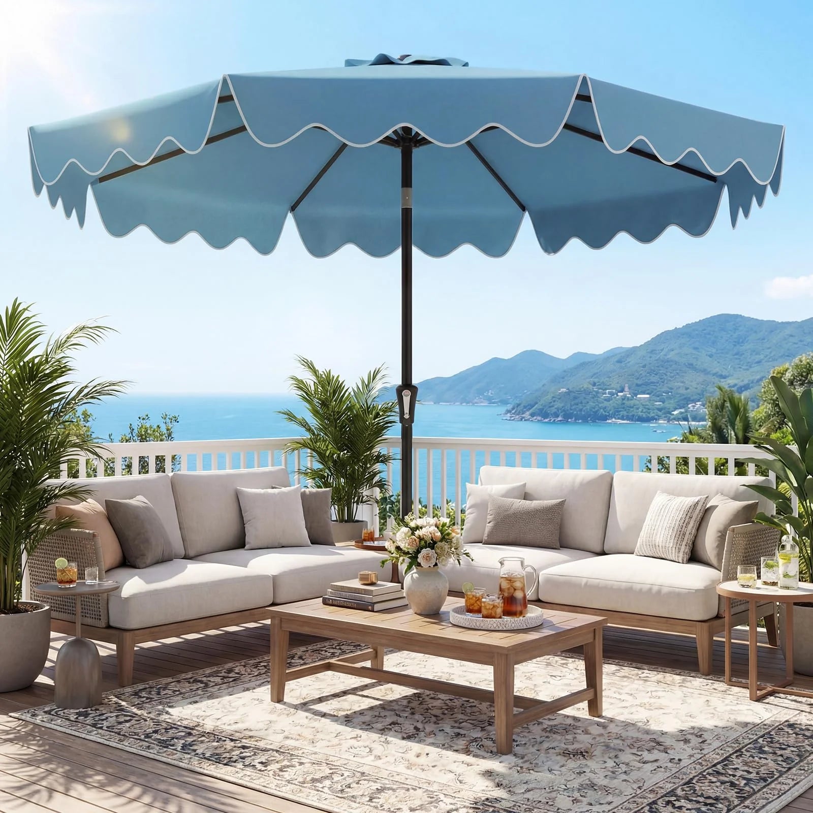 Tangkula 9 FT Patio Umbrella with Base Included