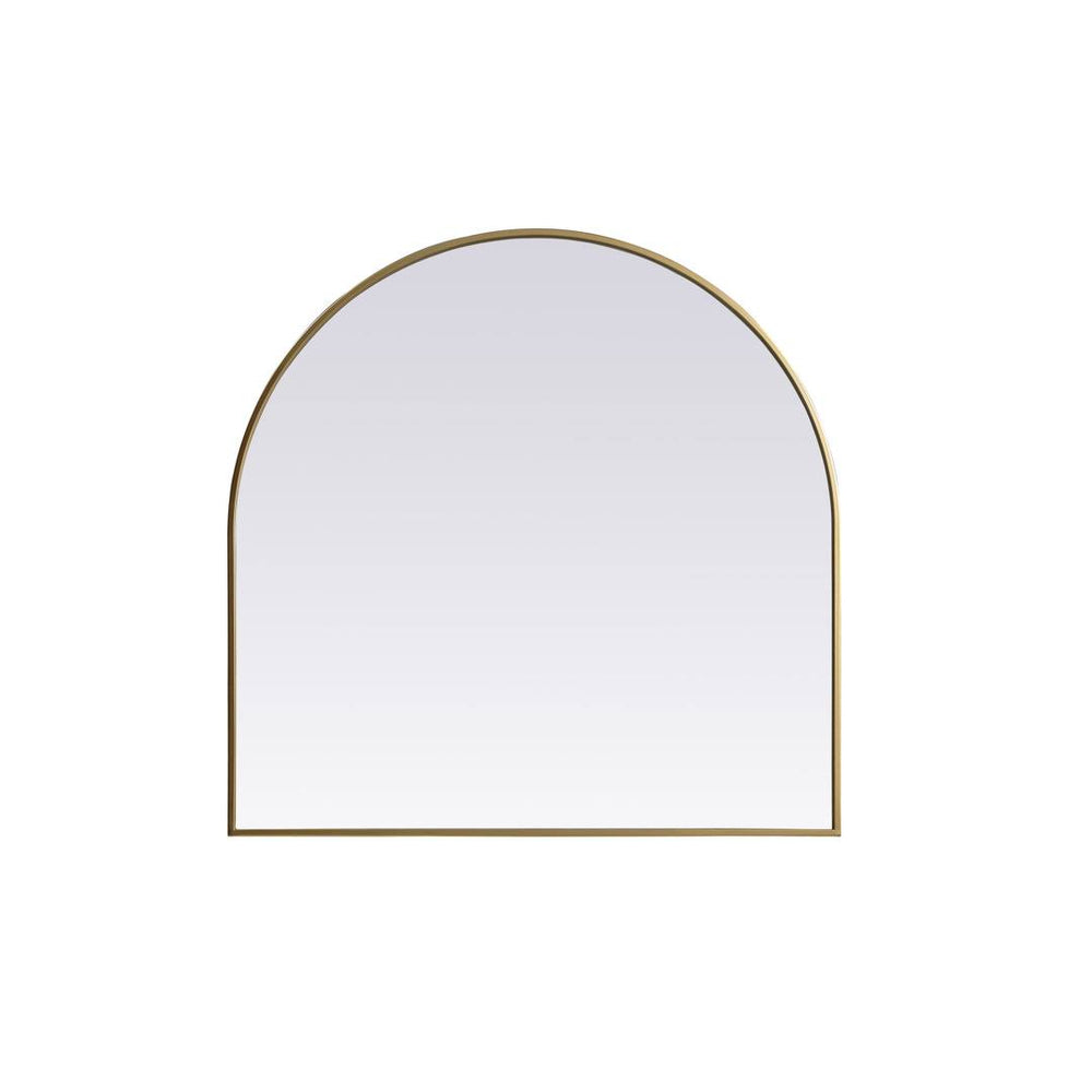 Sabine Arch Metal Wall Mirror Finish: Brass, Size: 36" x 36"