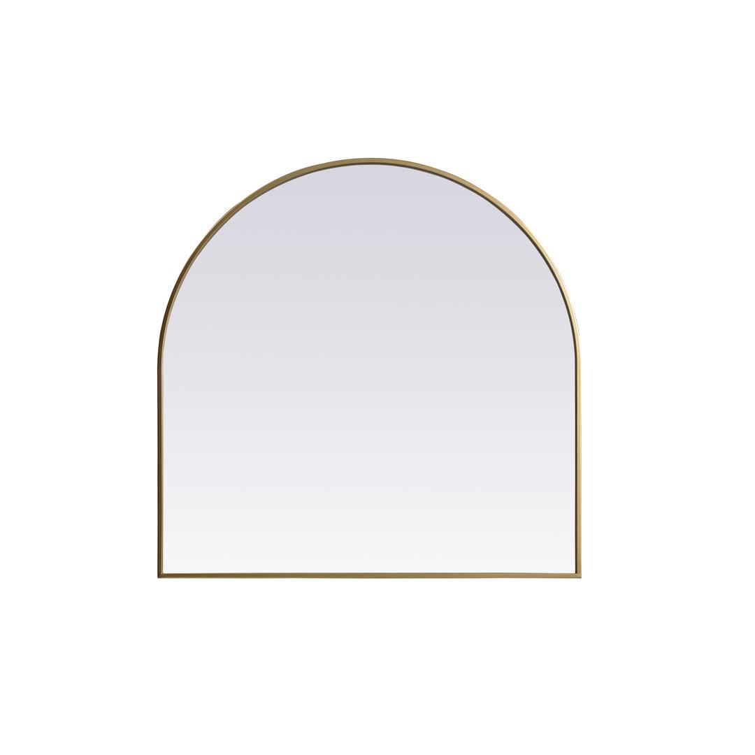 Sabine Arch Metal Wall Mirror Finish: Brass, Size: 36" x 36"