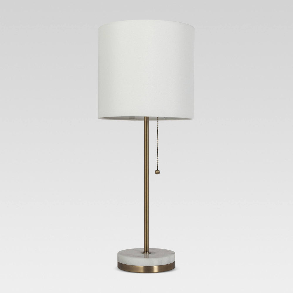 New - Hayes Marble Base Stick Lamp Brass (Includes LED Light Bulb) - Project 62