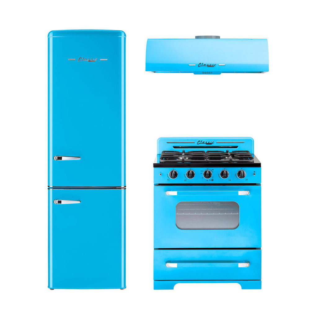 Classic Retro 30" 4 Burner 3.9 Cu. ft. Freestanding Gas Range with Convection Oven Unique Appliances Finish: Robin Egg Blue